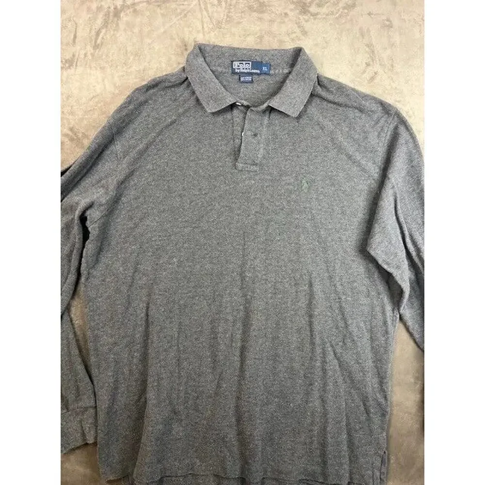 Polo Ralph Lauren Rugby Polo Shirt Men’s Size XL‎ Gray Long Sleeve
